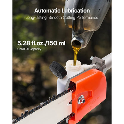 Gas Pole Saw 52CC 2-Stroke Cordless Tree Trimmer 35.6 cm Cutting Bar