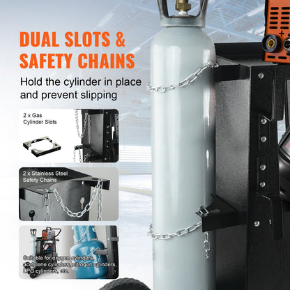 VEVOR Welding Cart, 2-Tier Heavy Duty Welder Cart with Anti-Theft Lockable Cabinet,
