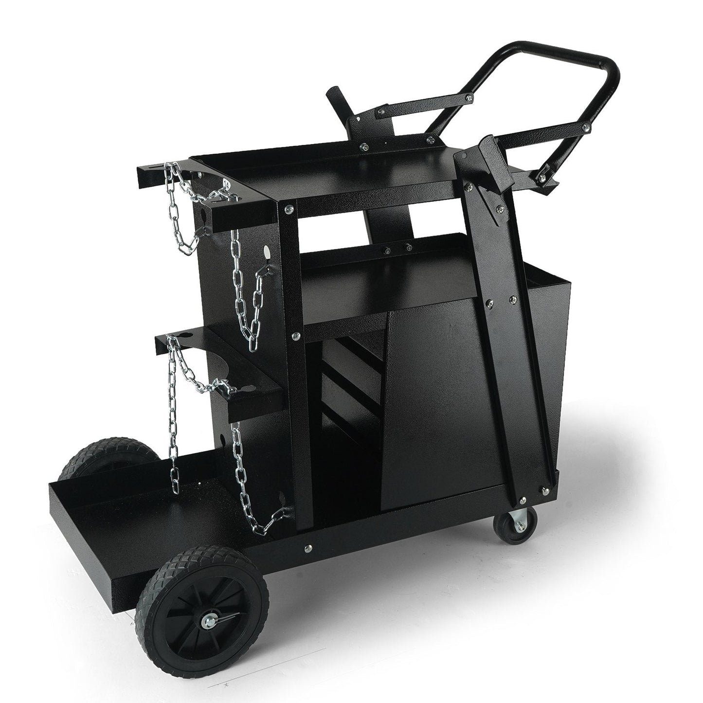 2-Tier Welding Cart with 4 Drawers, 120 kg Capacity, Swivel Wheels & Tank Storage