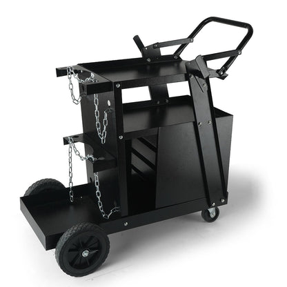 VEVOR Welding Cart, 2-Tier 4 Drawers Welder Cart with 265 LBS Weight Capacity, 360°