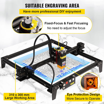 Powerful Desktop Laser Engraver with 0.31 x 0.3 Meter Area and 5.5W Laser Power