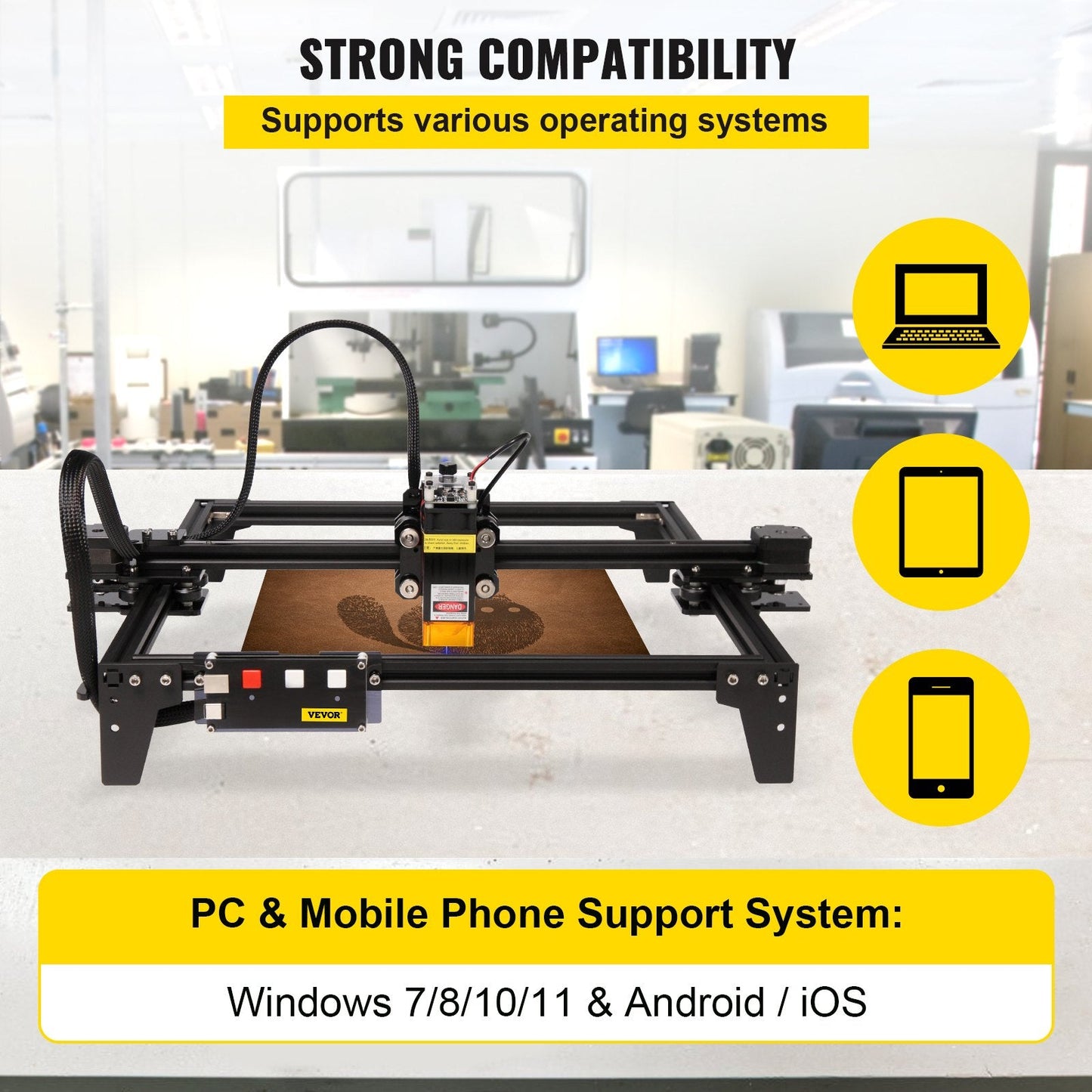 Powerful Desktop Laser Engraver with 0.31 x 0.3 Meter Area and 5.5W Laser Power