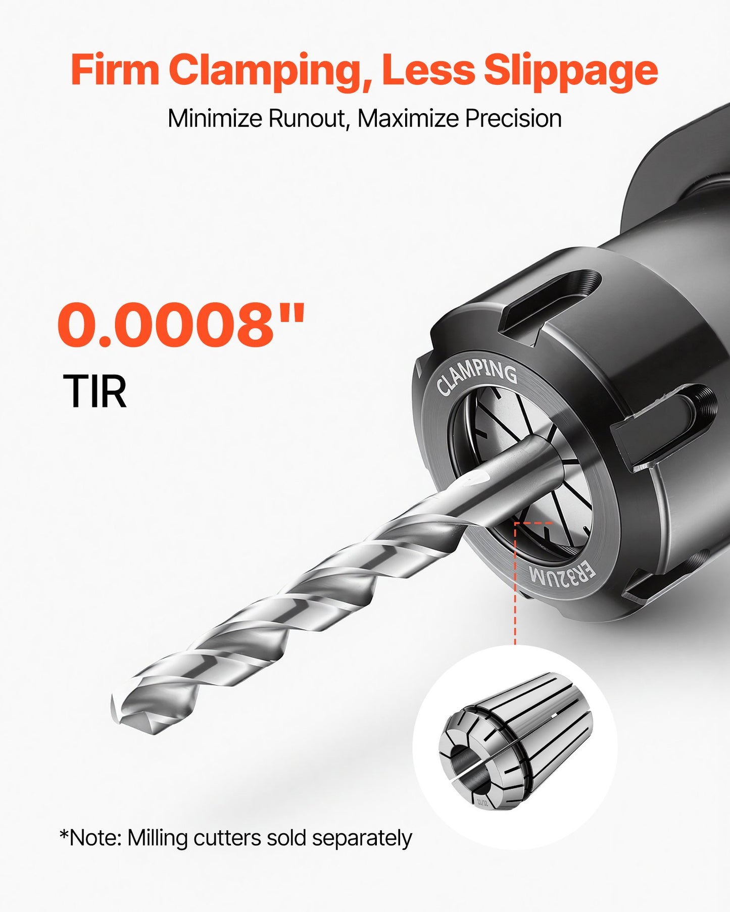 ER32 Collet Set 1/16"-13/16" 25 Piece ER32 Spring Collet Chuck Set, for Milling Machines & Drill Presses, 0.0008" TIR High Concentricity, Precision Lathe Chuck Tool with Storage Box, Alloy Steel