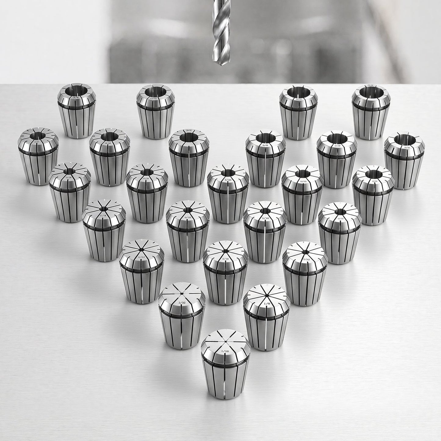 ER32 Collet Set 1/16"-13/16" 25 Piece ER32 Spring Collet Chuck Set, for Milling Machines & Drill Presses, 0.0008" TIR High Concentricity, Precision Lathe Chuck Tool with Storage Box, Alloy Steel