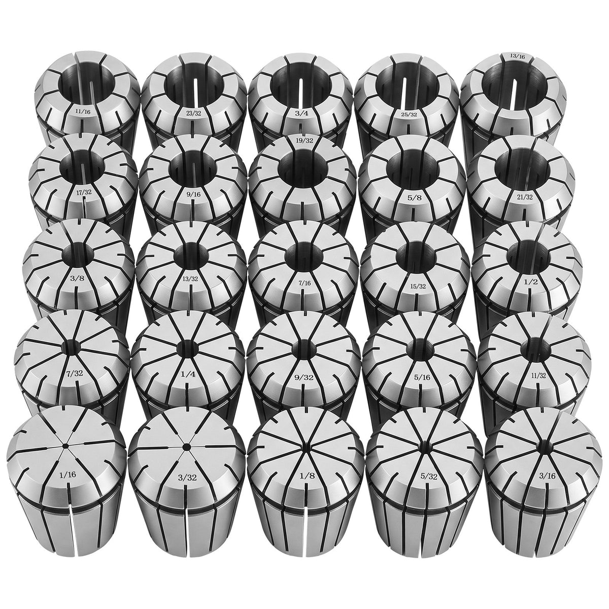 ER32 Collet Set 1/16"-13/16" 25 Piece ER32 Spring Collet Chuck Set, for Milling Machines & Drill Presses, 0.0008" TIR High Concentricity, Precision Lathe Chuck Tool with Storage Box, Alloy Steel