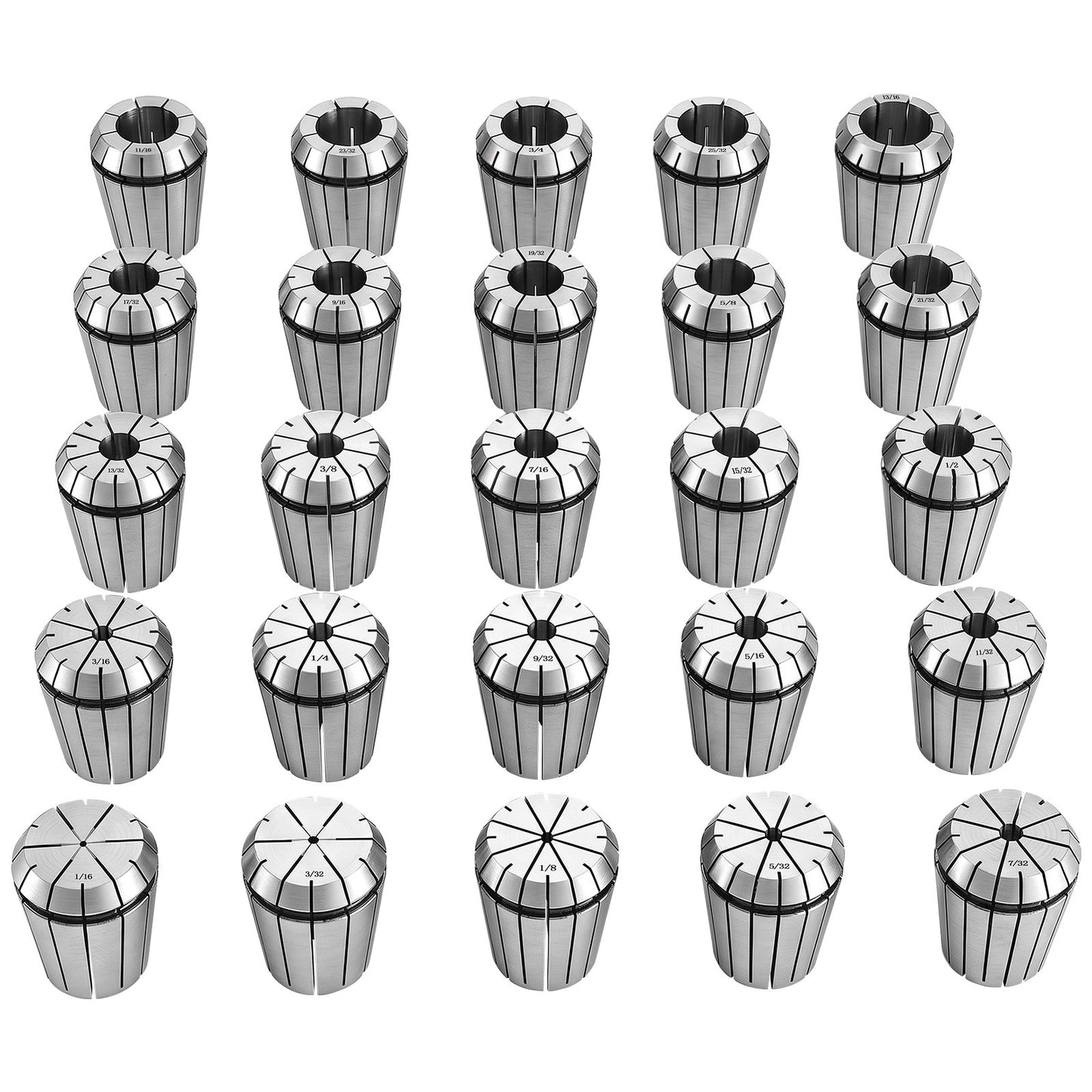 ER32 Collet Set 1/16"-13/16" 25 Piece ER32 Spring Collet Chuck Set, for Milling Machines & Drill Presses, 0.0008" TIR High Concentricity, Precision Lathe Chuck Tool with Storage Box, Alloy Steel