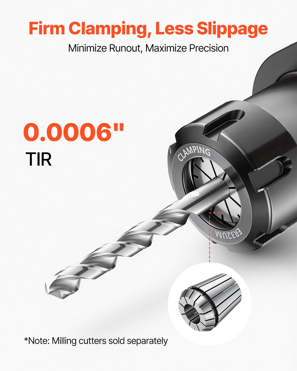 ER40 Collet Set 1/8"-1" 23 Piece ER40 Spring Collet Chuck Set, for CNC Milling Machines & Drill Presses, 0.0006" TIR High Concentricity, Precision Lathe Chuck Tool with Storage Case, Alloy Steel