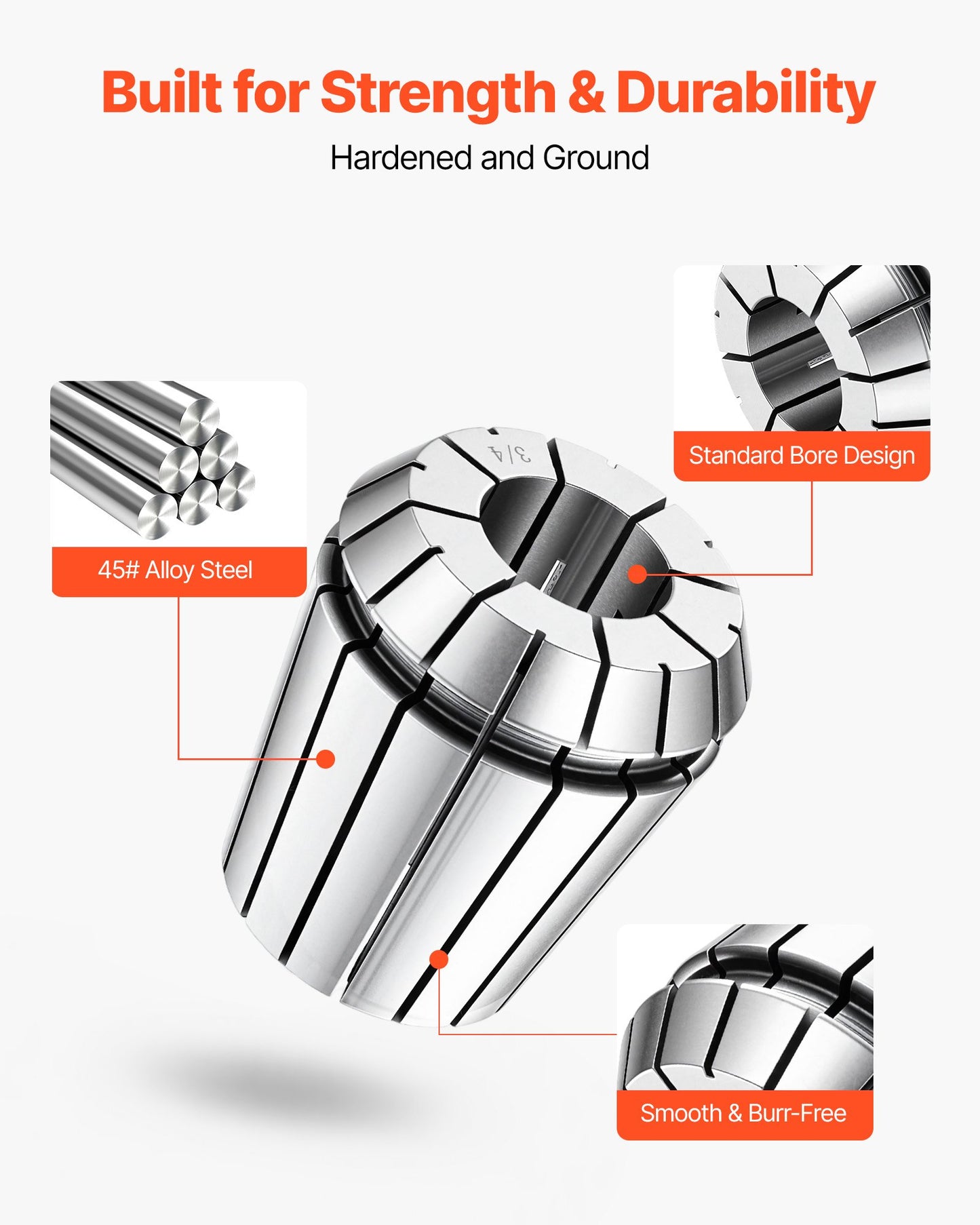 ER40 Collet Set 1/8"-1" 23 Piece ER40 Spring Collet Chuck Set, for CNC Milling Machines & Drill Presses, 0.0006" TIR High Concentricity, Precision Lathe Chuck Tool with Storage Case, Alloy Steel