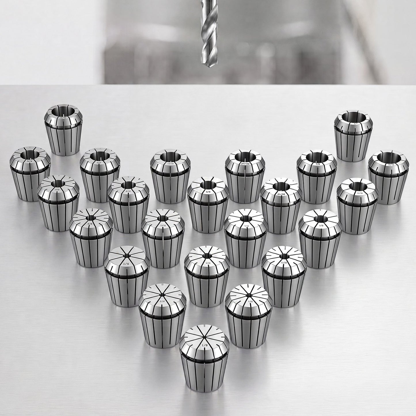 ER40 Collet Set 1/8"-1" 23 Piece ER40 Spring Collet Chuck Set, for CNC Milling Machines & Drill Presses, 0.0006" TIR High Concentricity, Precision Lathe Chuck Tool with Storage Case, Alloy Steel