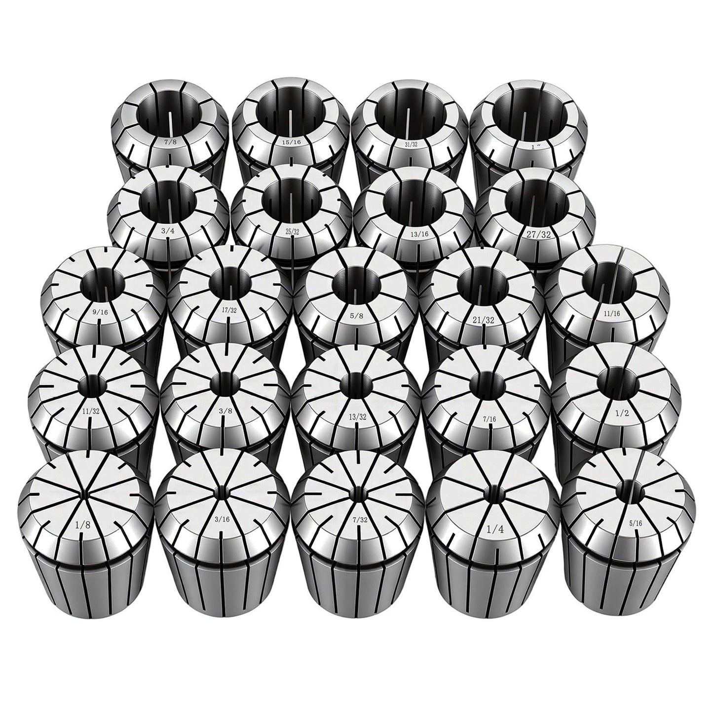 ER40 Collet Set 1/8"-1" 23 Piece ER40 Spring Collet Chuck Set, for CNC Milling Machines & Drill Presses, 0.0006" TIR High Concentricity, Precision Lathe Chuck Tool with Storage Case, Alloy Steel