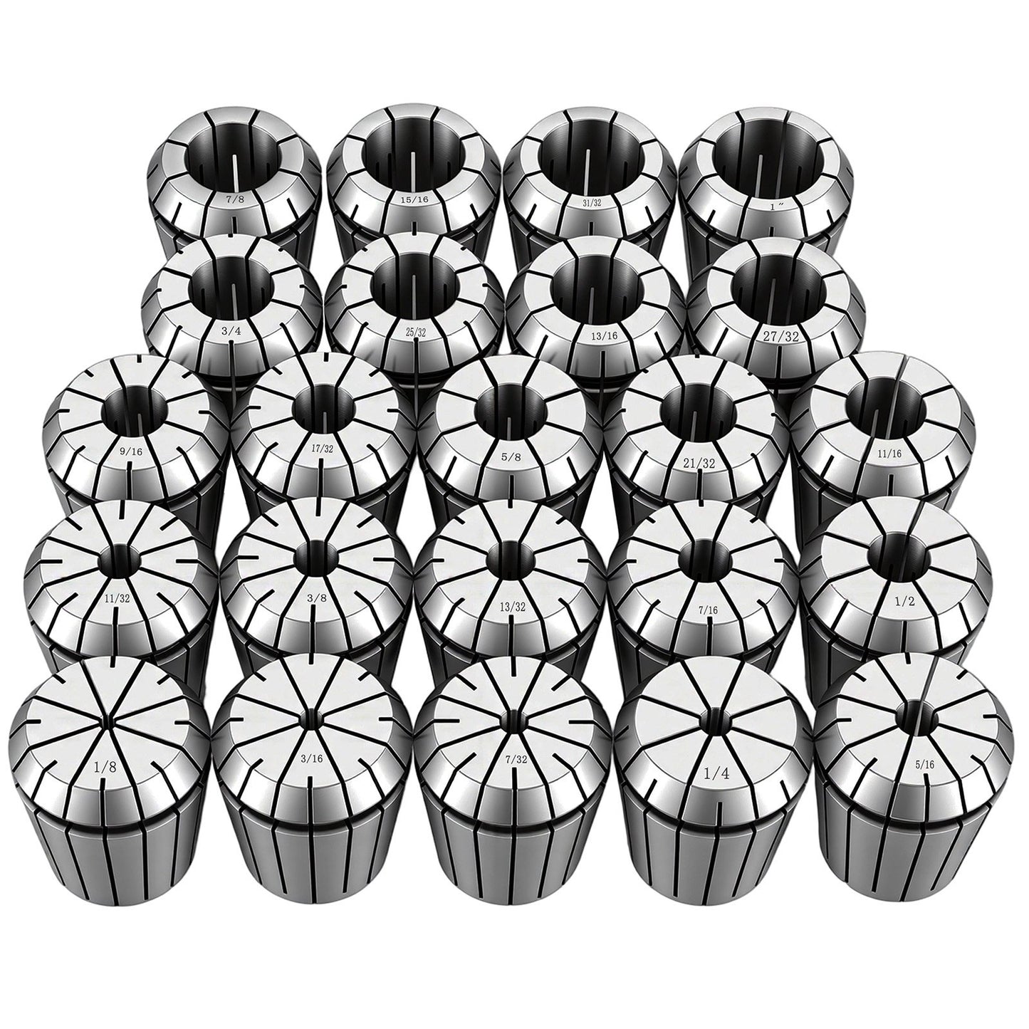ER40 Collet Set 1/8"-1" 23 Piece ER40 Spring Collet Chuck Set, for CNC Milling Machines & Drill Presses, 0.0006" TIR High Concentricity, Precision Lathe Chuck Tool with Storage Case, Alloy Steel