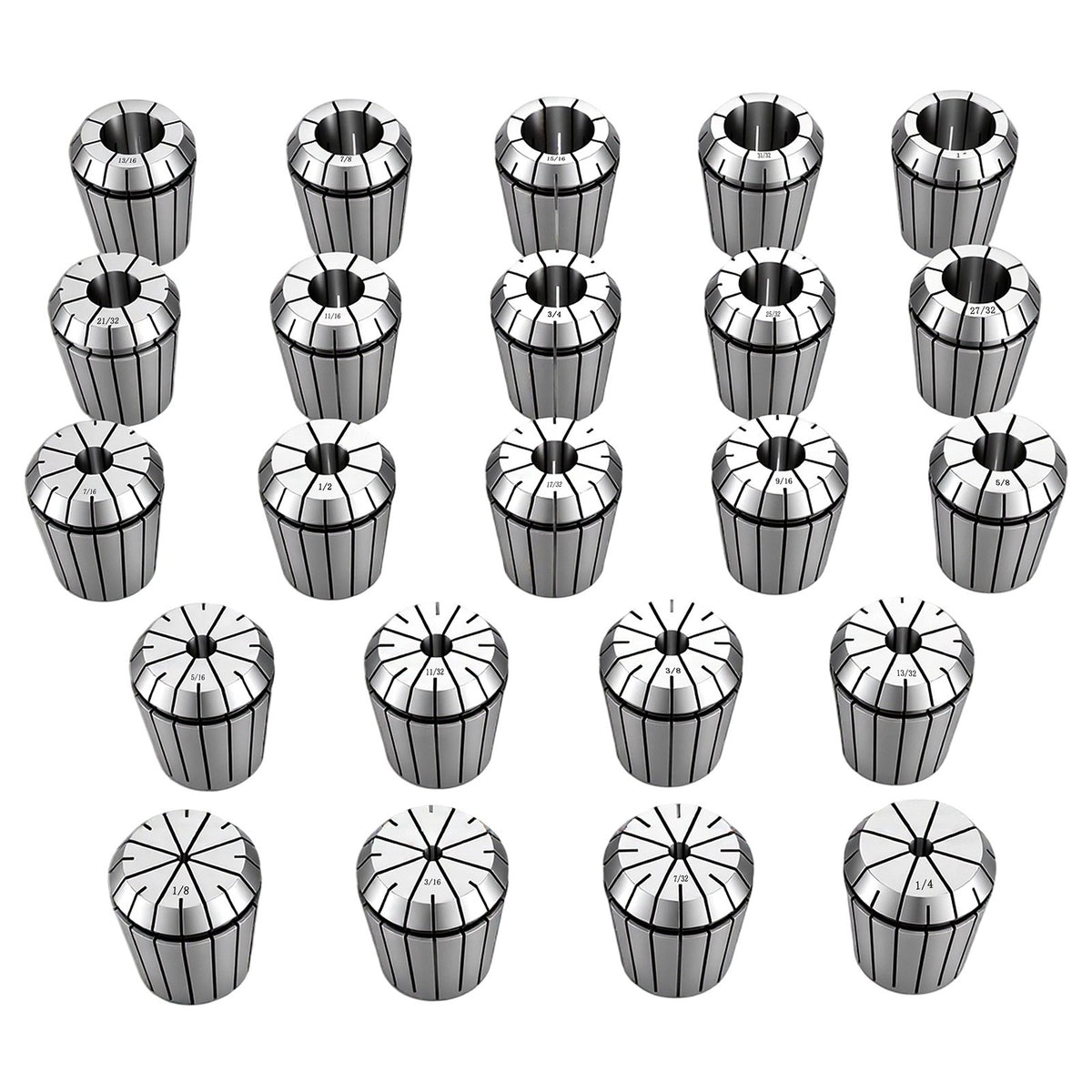 ER40 Collet Set 1/8"-1" 23 Piece ER40 Spring Collet Chuck Set, for CNC Milling Machines & Drill Presses, 0.0006" TIR High Concentricity, Precision Lathe Chuck Tool with Storage Case, Alloy Steel