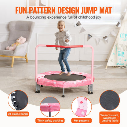 Foldable Kids Trampoline 0.9m for Indoor/Outdoor Fun, Max 100kg Weight Capacity