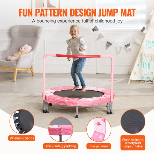 Foldable Kids Trampoline 0.9m for Indoor/Outdoor Fun, Max 100kg Weight Capacity