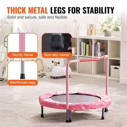 Foldable Kids Trampoline 0.9m for Indoor/Outdoor Fun, Max 100kg Weight Capacity