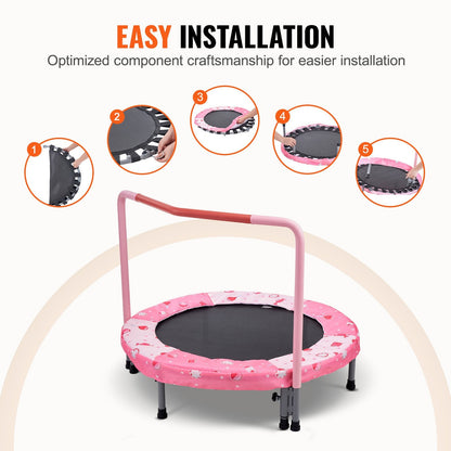 Foldable Kids Trampoline 0.9m for Indoor/Outdoor Fun, Max 100kg Weight Capacity