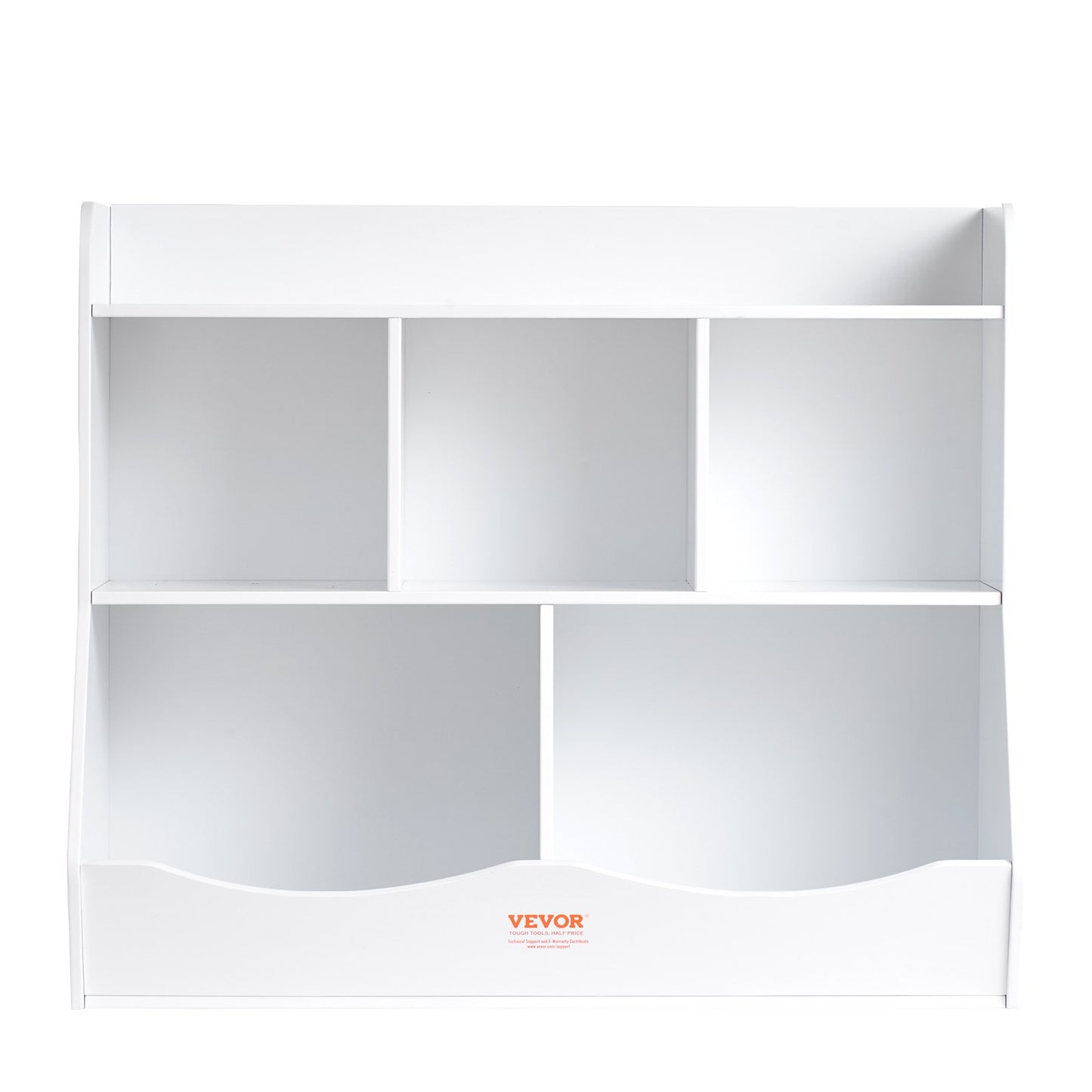VEVOR Wood Kid Storage Cubby, Toy Storage Organizer with Bookshelf, 5-Cubby Wood