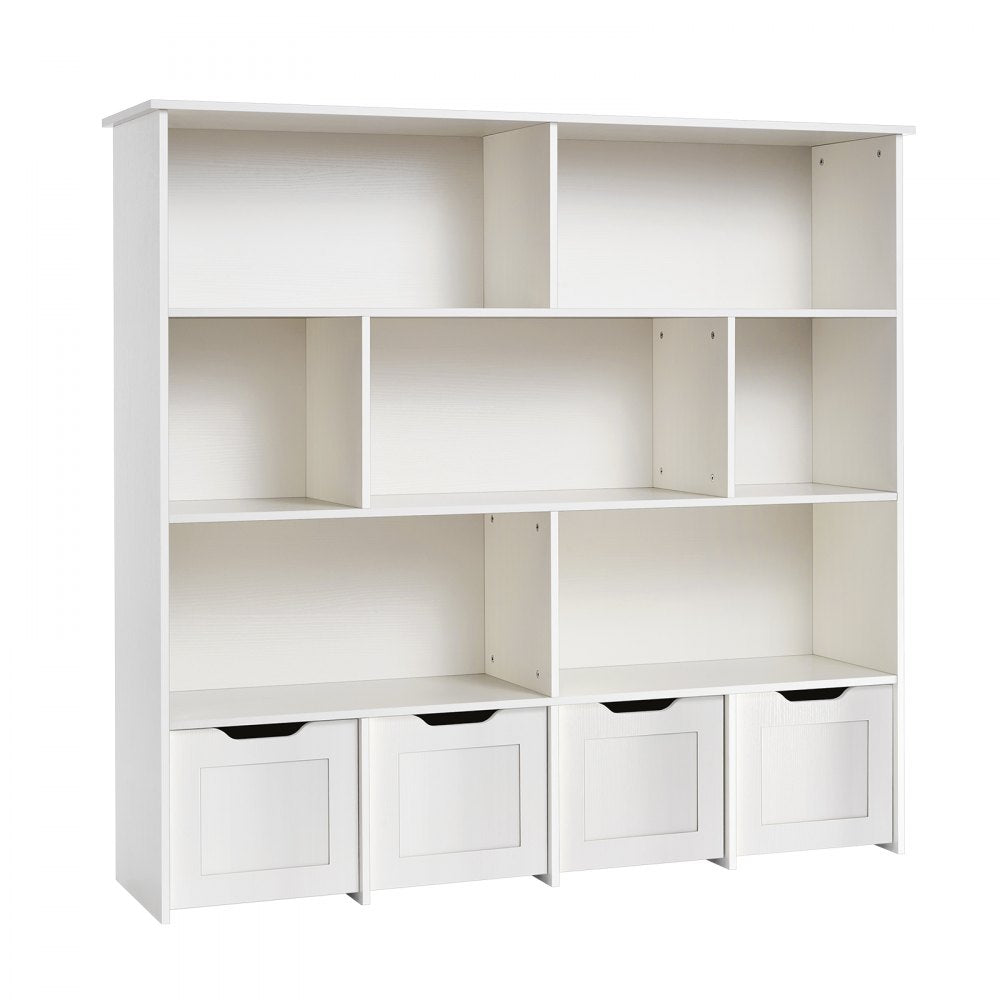 Toy Storage Organizer 3-Tier Wooden Cabinet 11 Section Cubbies with Drawer