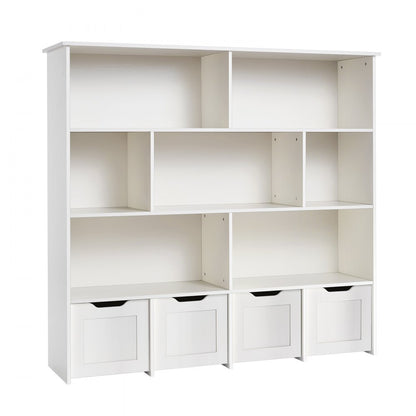Toy Storage Organizer 3-Tier Wooden Cabinet 11 Section Cubbies with Drawer