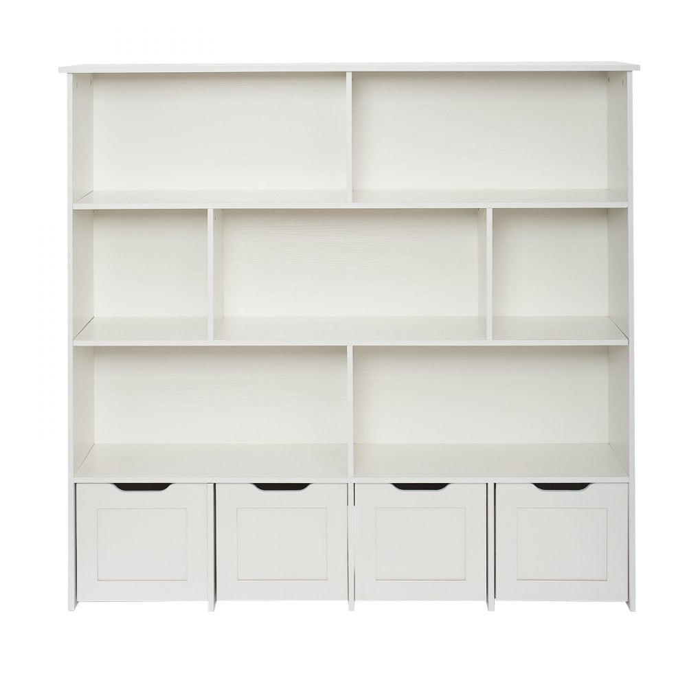Toy Storage Organizer 3-Tier Wooden Cabinet 11 Section Cubbies with Drawer