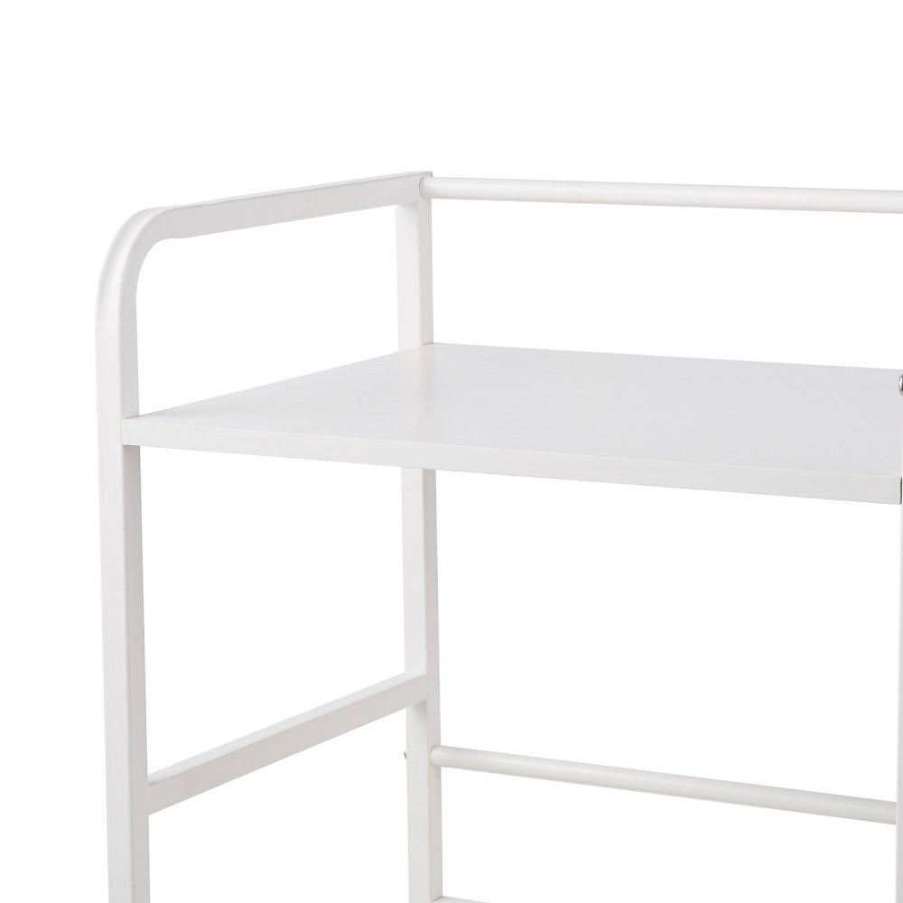Stuffed Animal Storage Toy Organizer 2-Tier Bookshelf 4 Cubbies White