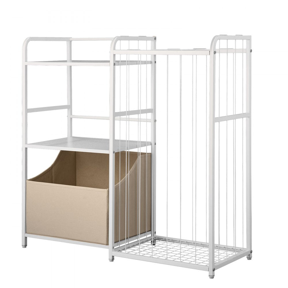 Stuffed Animal Storage Toy Organizer 2-Tier Bookshelf 4 Cubbies White