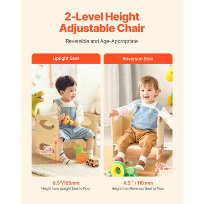 VEVOR Weaning Table and Chair Set Montessori Kids Activity Table and Chair Wood
