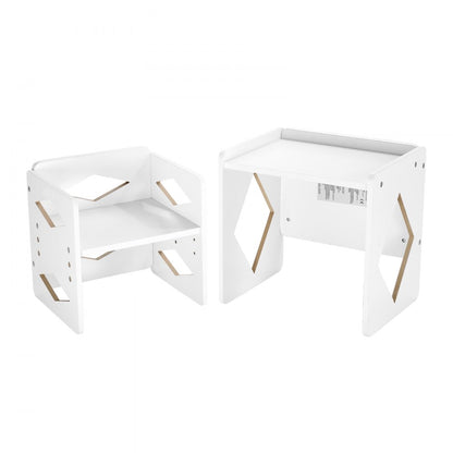 VEVOR Weaning Table and Chair Set Montessori Kids Activity Table and Chair White