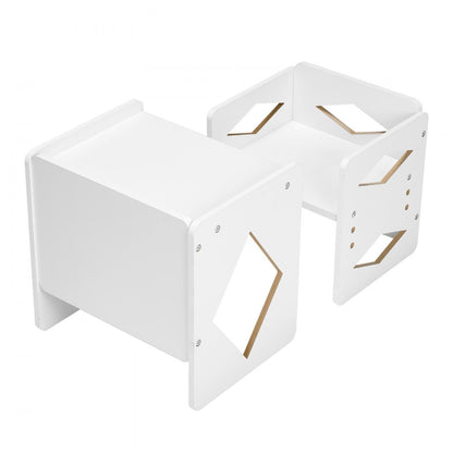 VEVOR Weaning Table and Chair Set Montessori Kids Activity Table and Chair White