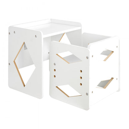VEVOR Weaning Table and Chair Set Montessori Kids Activity Table and Chair White