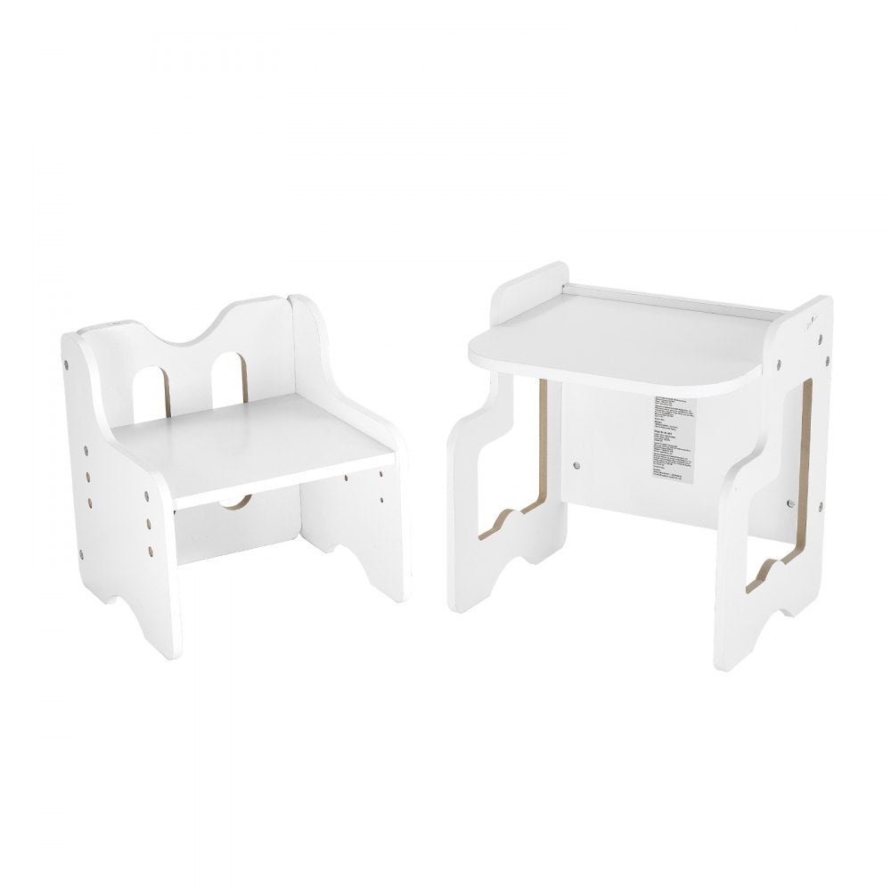 VEVOR Weaning Table and Chair Set Montessori Toddler Desk with Blackboard White