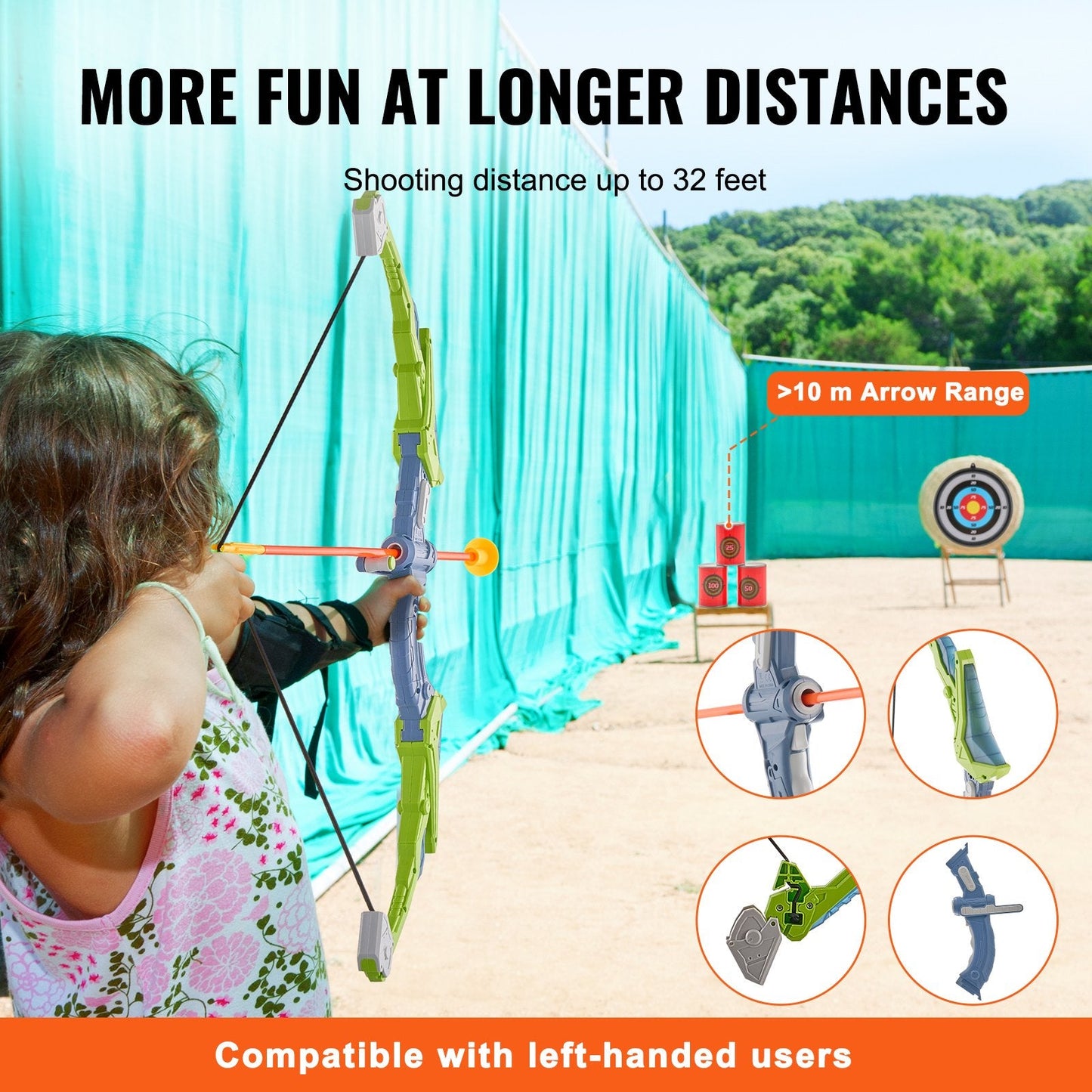 Kids LED Archery Set: 2 Pack with Suction Arrows, Targets, and Quivers