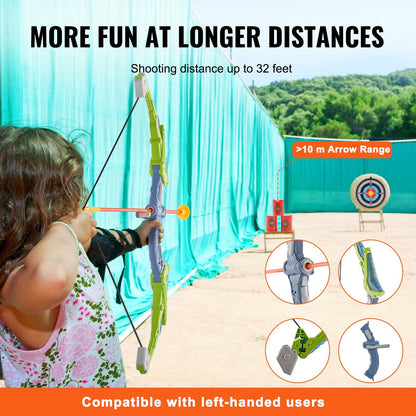 Kids LED Archery Set: 2 Pack with Suction Arrows, Targets, and Quivers