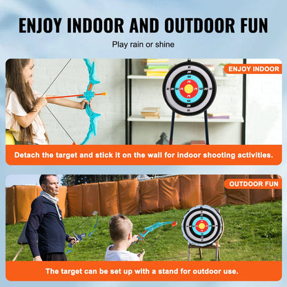 Kids LED Archery Set: 2 Pack with Suction Arrows, Targets, and Quivers