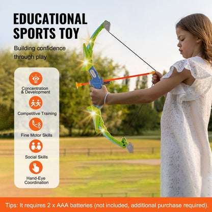 Kids LED Archery Set: 2 Pack with Suction Arrows, Targets, and Quivers