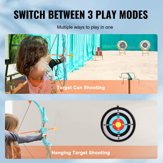 Kids LED Archery Kit with 10 Arrows and Target - 0.5 kg, 61-66 cm Bow