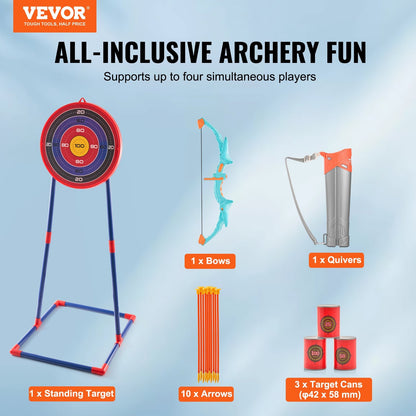 Kids' LED Archery Set with Target & 10 Suction Arrows, Ages 6+ (0.89 kg)