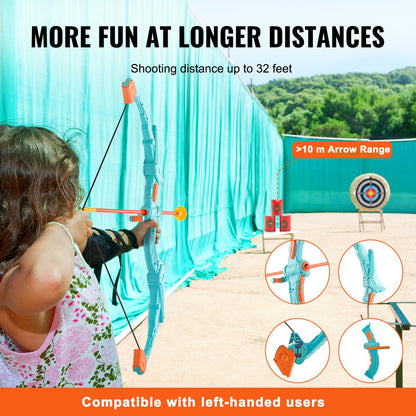 VEVOR Bow and Arrow Set for Kids, LED Light Up Archery Set with 10 Suction Cup Arrows,