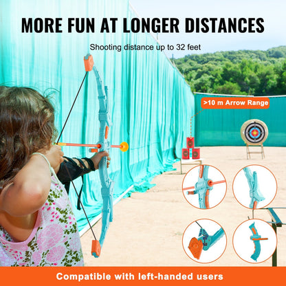 Kids' LED Archery Set with Target & 10 Suction Arrows, Ages 6+ (0.89 kg)