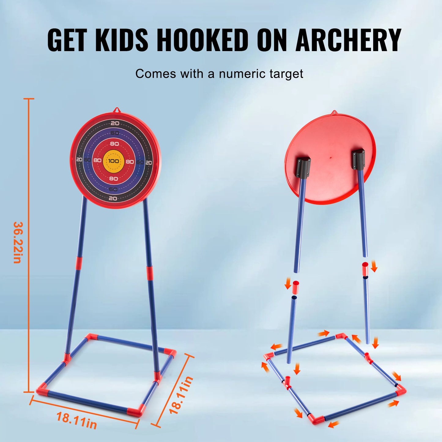 VEVOR Bow and Arrow Set for Kids, LED Light Up Archery Set with 10 Suction Cup Arrows,