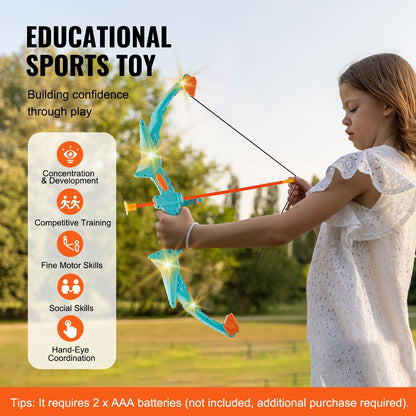 Kids' LED Archery Set with Target & 10 Suction Arrows, Ages 6+ (0.89 kg)