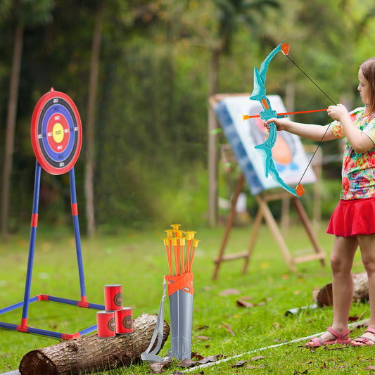 VEVOR Bow and Arrow Set for Kids, LED Light Up Archery Set with 10 Suction Cup Arrows,