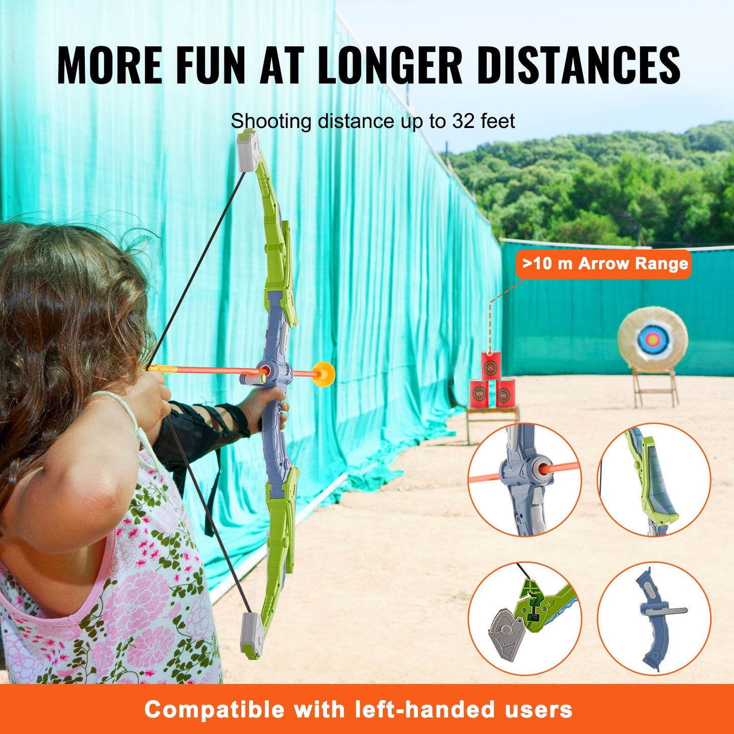 VEVOR Bow and Arrow Set for Kids, 2 Pack LED Light Up Archery Set with 20 Suction