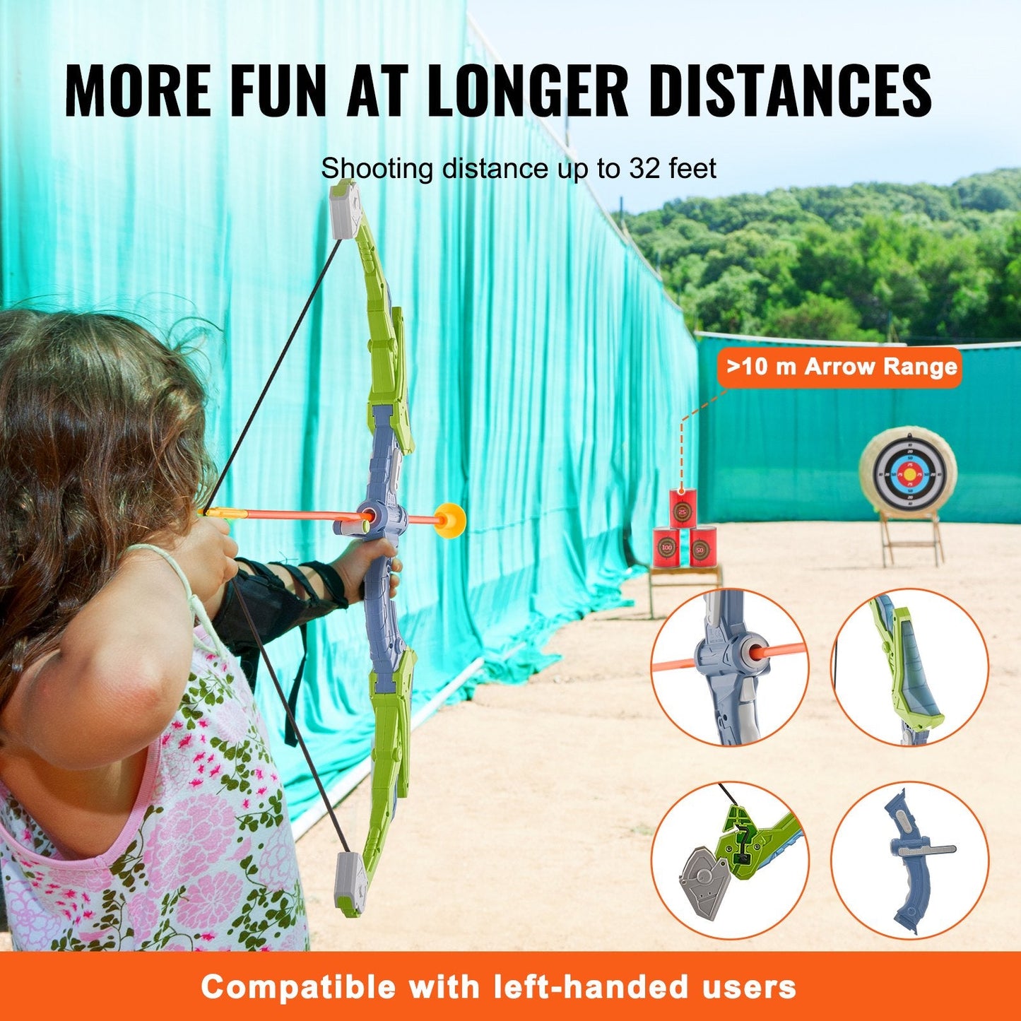 Kids LED Archery Set: 2 Bows, 20 Suction Arrows, Target & More - Ages 6+