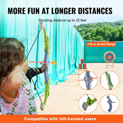 Kids LED Archery Set: 2 Bows, 20 Suction Arrows, Target & More - Ages 6+