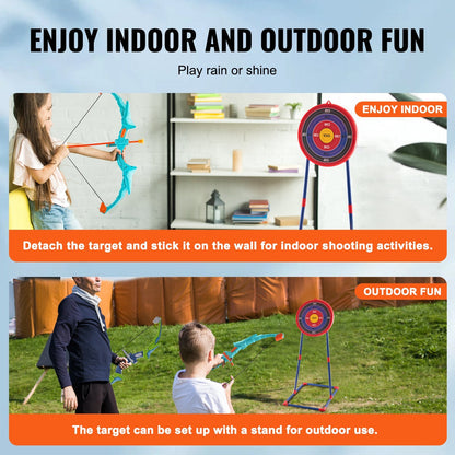 Kids LED Archery Set: 2 Bows, 20 Suction Arrows, Target & More - Ages 6+