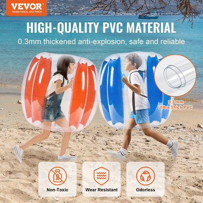 VEVOR Inflatable Bumper Balls 2-Pack , 3FT/0.9M Body Sumo Zorb Balls for Kids &
