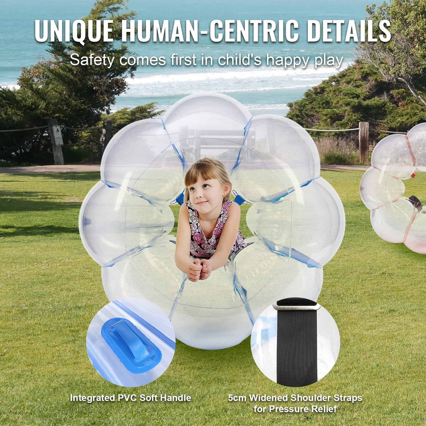 Inflatable Bumper Balls 2-Pack, 0.9M Zorb Balls for Kids & Teens Outdoor Play