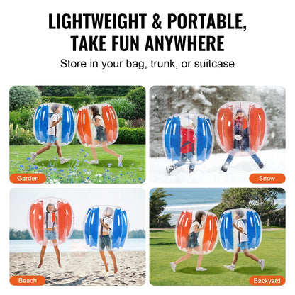 Inflatable Bumper Balls 2-Pack, 0.9M Zorb Balls for Kids & Teens Outdoor Play