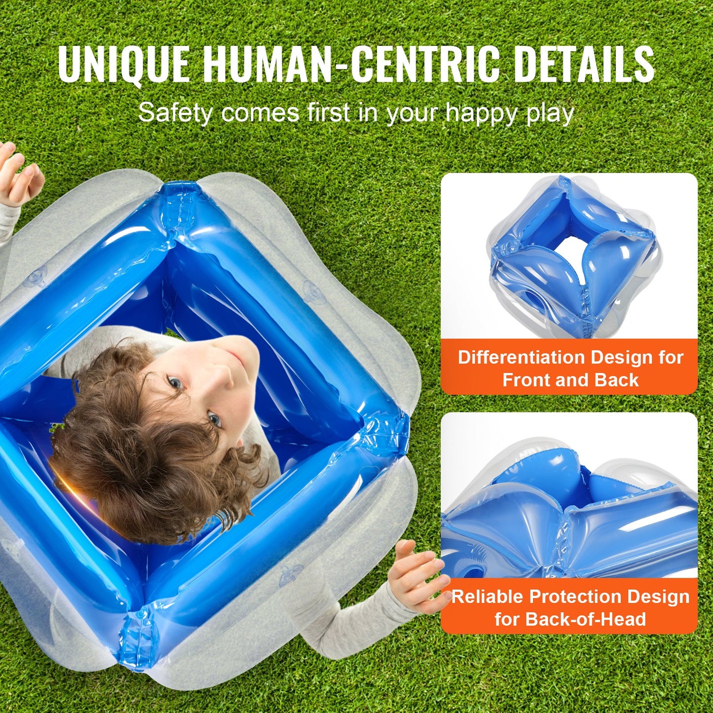 VEVOR Inflatable Bumper Balls 2-Pack, 2FT/0.6M Body Sumo Zorb Balls for Kids, Durable